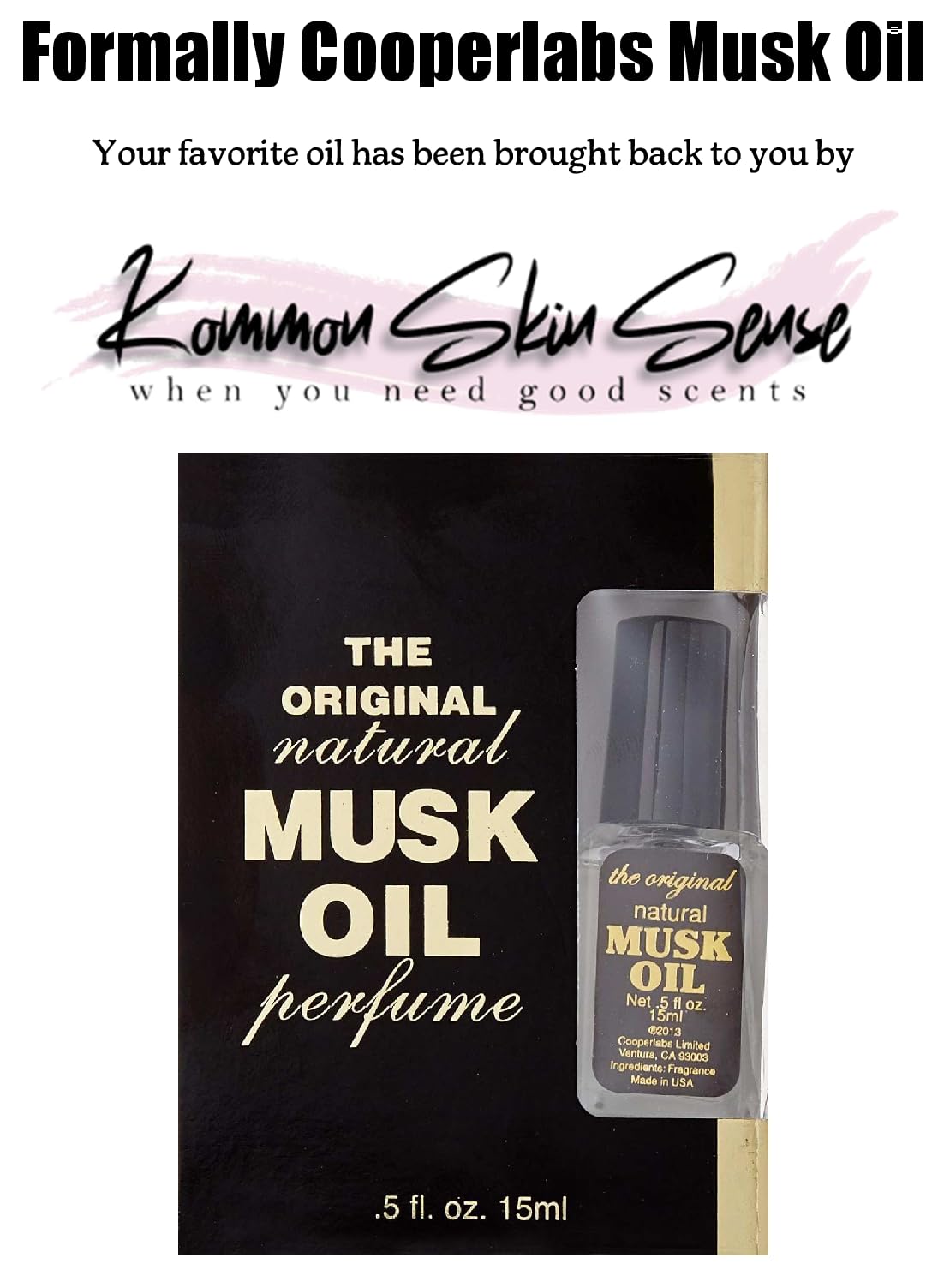 The Original Musk Oil Formally Cooperlabs Musk Oil, 0.5 oz Dab