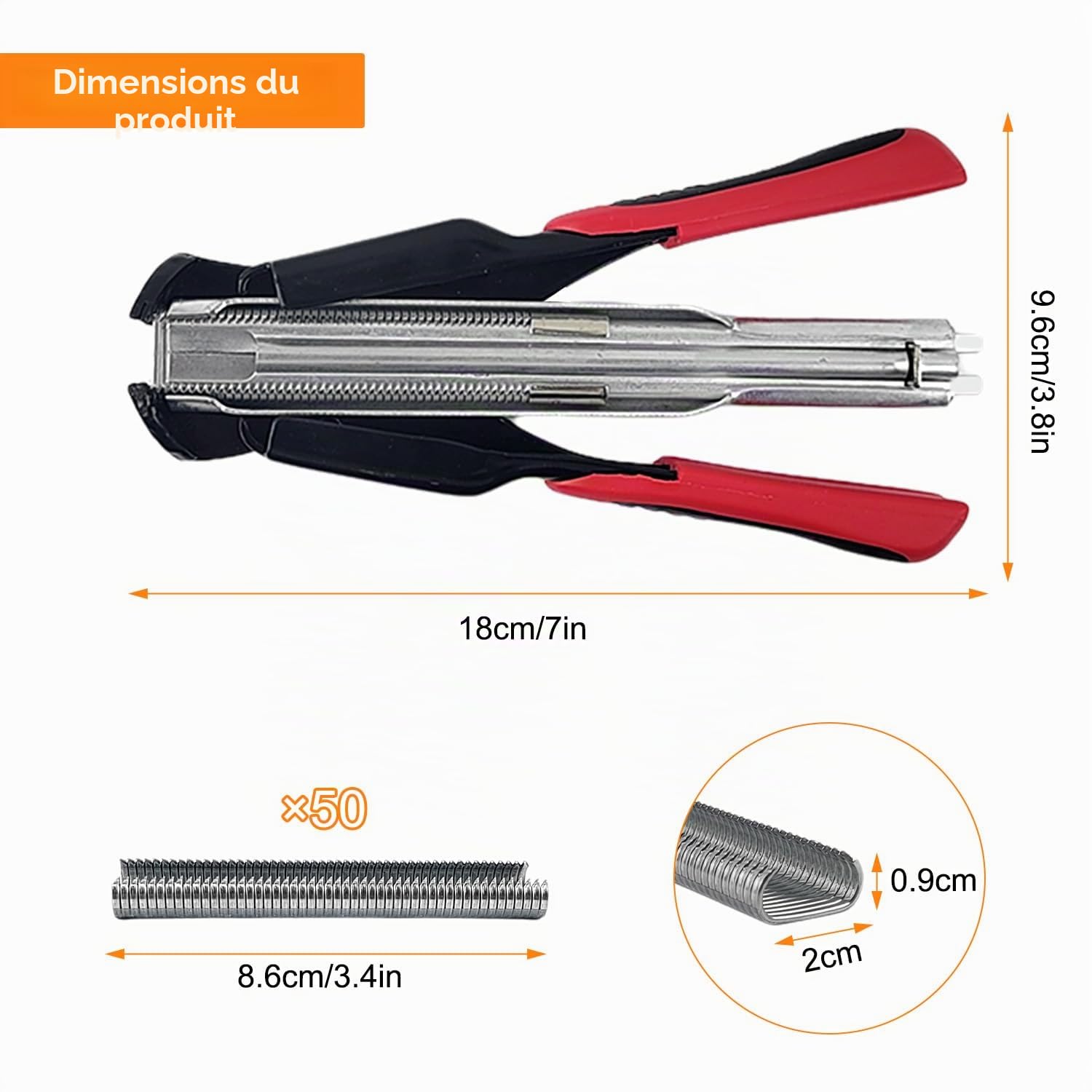 Pince de clôture automatique avec 2500 anneaux galvanisés, pince de fixation pour fil, pince à anneau Hog, pour matelas de clôture pour animaux, coussins de voiture, cages pour animaux de compagnie
