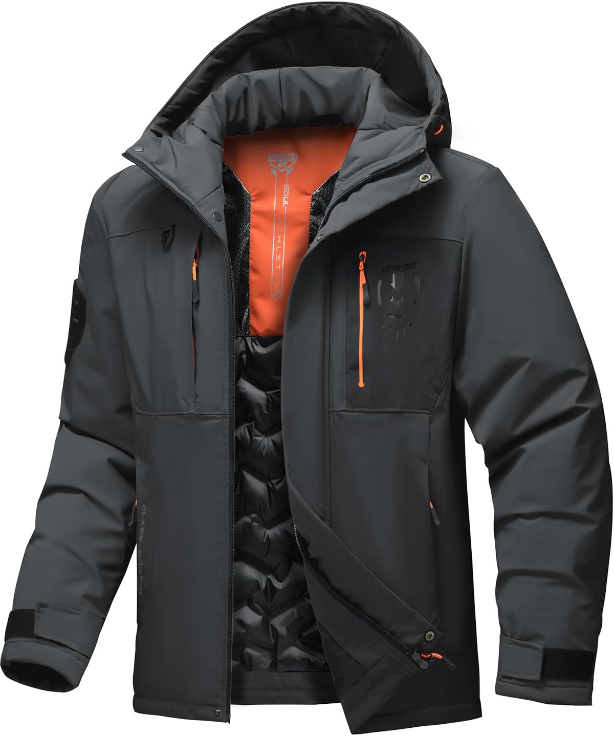 Lightweight Waterproof Hooded Men’s Winter Jacket with Pockets