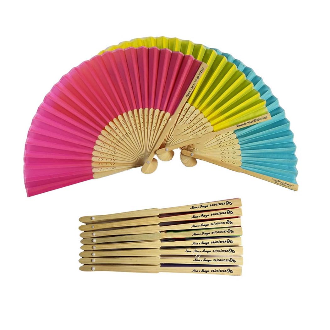 20-80Pcs Personalisieren Hochzeit Party Gefälligkeiten Für Kinder Geburtstag Geschenk Bambus Tuch Hand Fan Mit Geschenkbox Für Gast