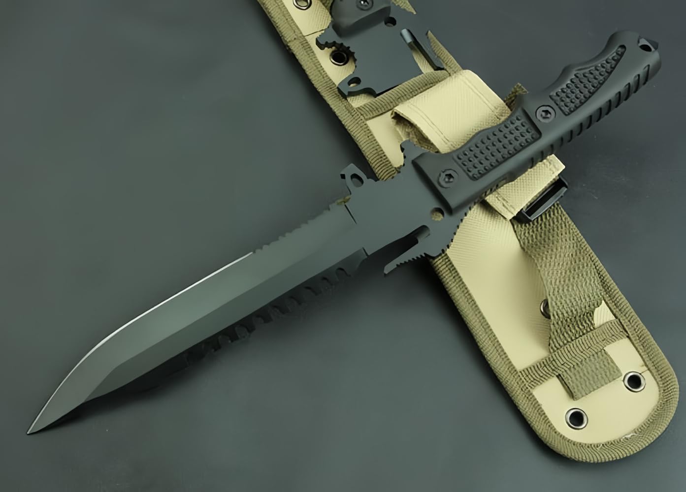 FARDEER Knife GJ29 Outdoor Camping Tool Knife, zawiera brązową skórzaną osłonę, narzędzie kempingowe do wędkowania, polowania, aktywności sportowej
