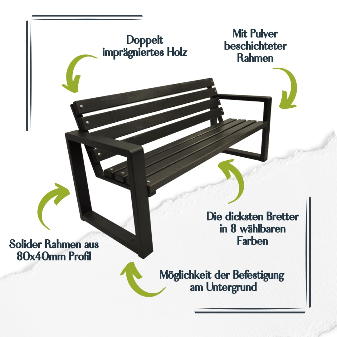 Primario Grande Banc Jardin Exterieur En Bois - Banc De Jardin Extérieur Avec Une Capacité De Charge De 350kg - Banquette Jardin, Parc (Grande-BO Palissandre, 100cm - Longueur Du Siège