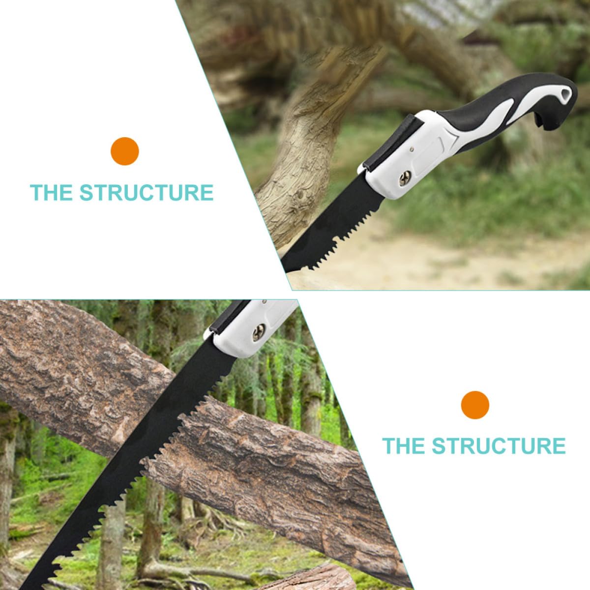 SHINEOFI Serrucho Plegable de Mano Grande 260 Mm Sk5 Acero para Poda Jardín y Camping, Herramienta de Bolsillo Resistente para Corte y Recorte de Madera y Bambú