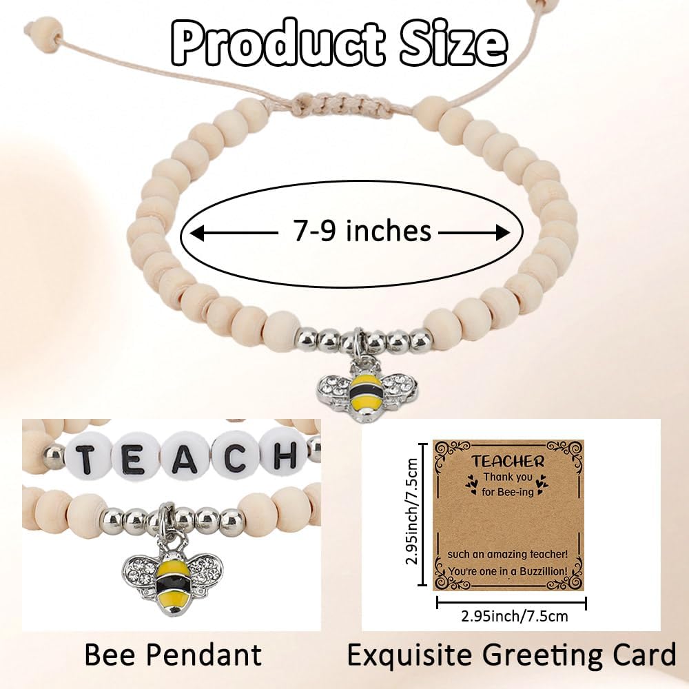 Aelciyue Teacher Appreciation Gifts - Christmas Valentines Day End Of Year Graduation Retirement Gifts for Teachers Bracelets - Image 2