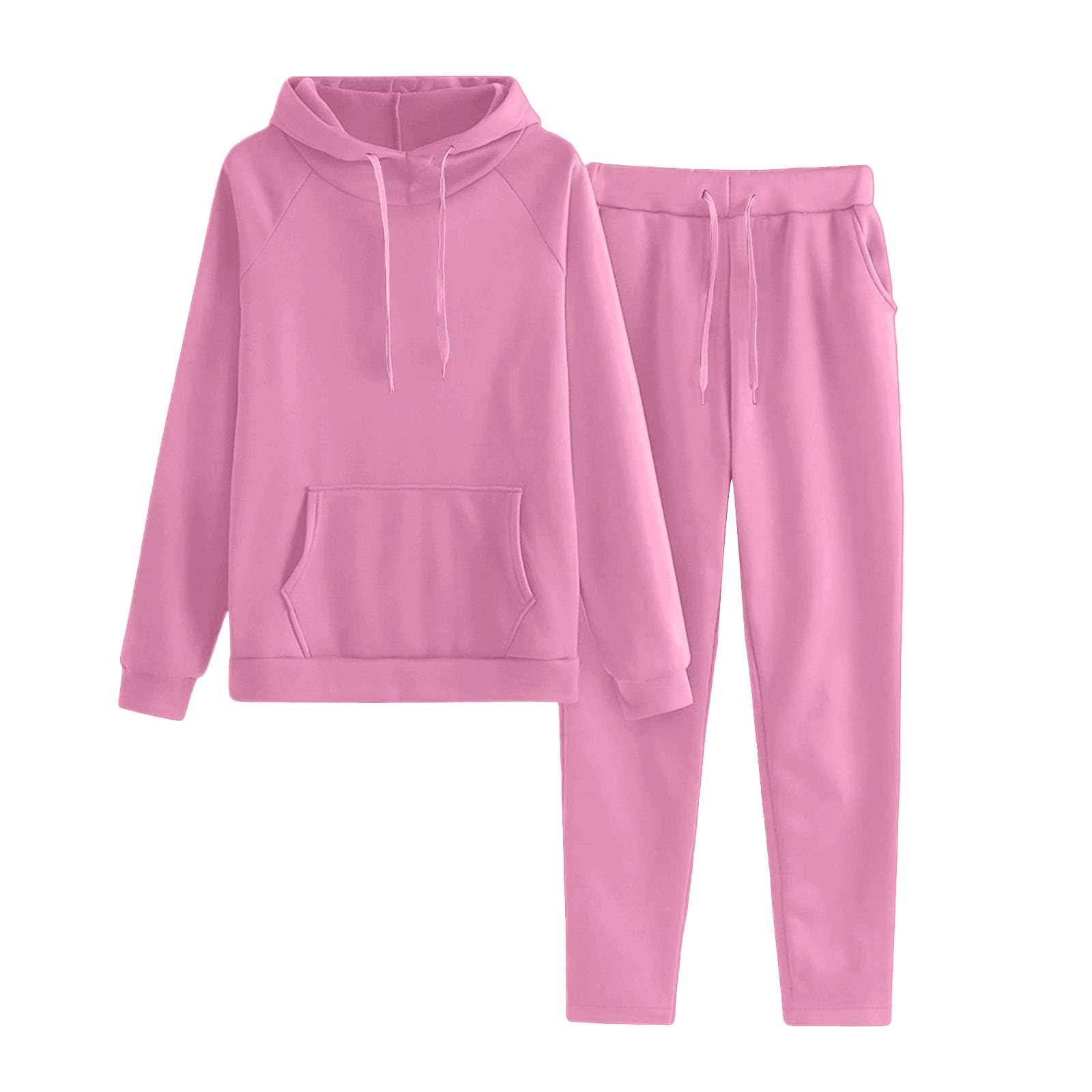Chándal para mujer, conjunto holgado con bolsillos con cordón, dos piezas