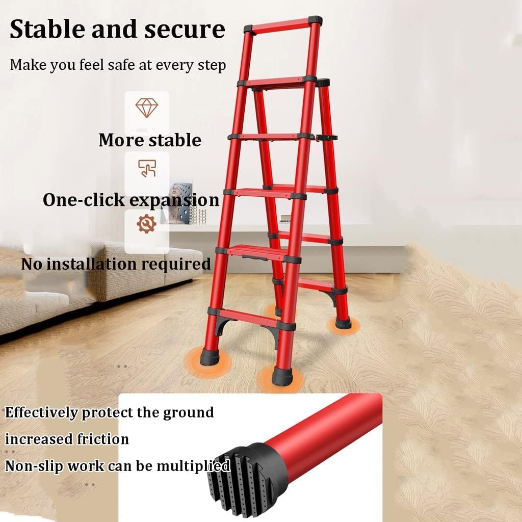 Home Telescoping Ladders Type A Aluminum Folding Ladder Sturdy and Reliable Portable Step Ladders 330 Lb/150kg Capacity