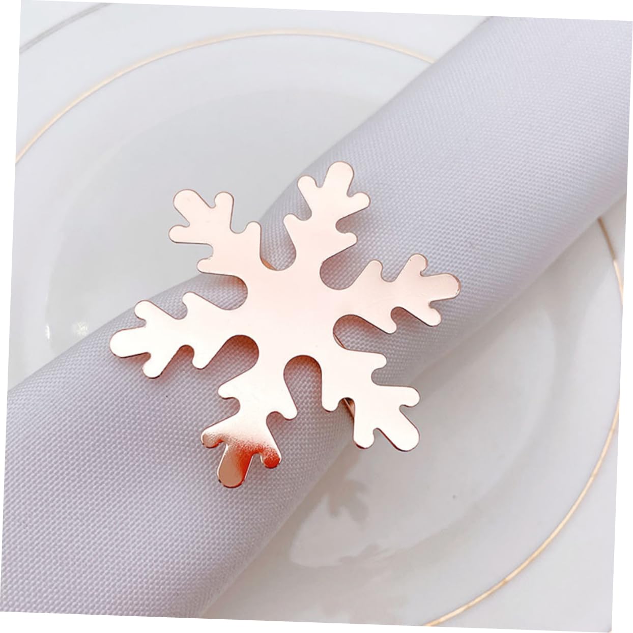 Healvian 30stücke Weihnachtsserviettenringe Schneeflocken-Design Tischdekoration Für Festlichkeiten Und Besondere Anlässe Hochwertigem Legierungsmaterial Für Hochzeiten Und Feiern