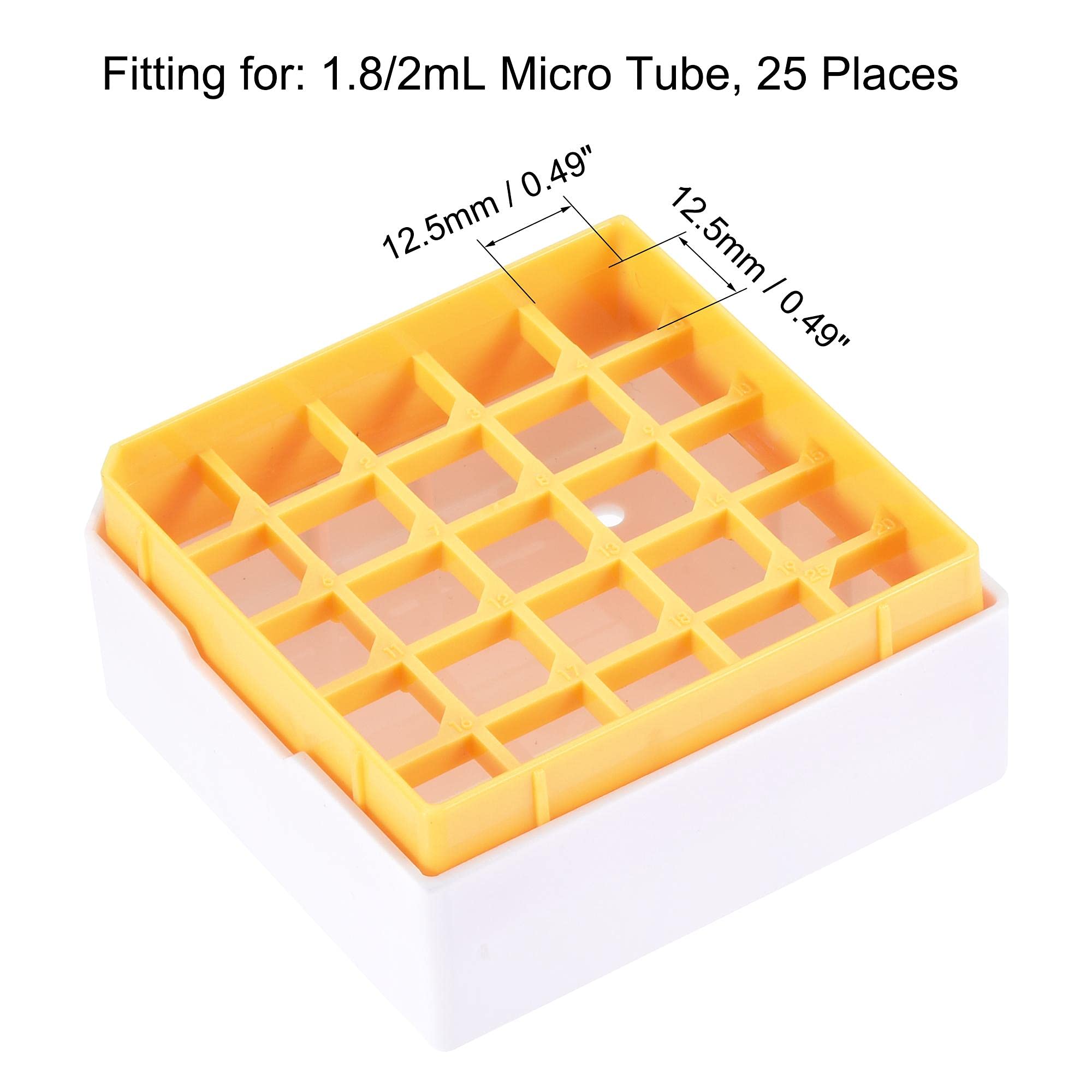 Uxcell 4-Pack Centrifuge Tube Storage Box - 25 Place Freezer Rack For 1.8/2ml Tubes, Waterproof PP