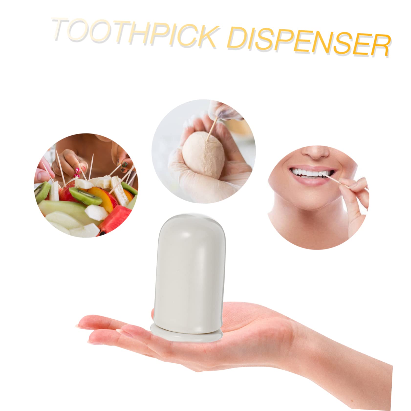 GRIRIW 4pcs Toothpick Holder Travel Dispenser Decked Accessories Toothpick Tube Decorative Toothpicks Porcelain Toothpick Dispenser Novelty Toothpick Fruit Pick Holder Mini White Ceramics