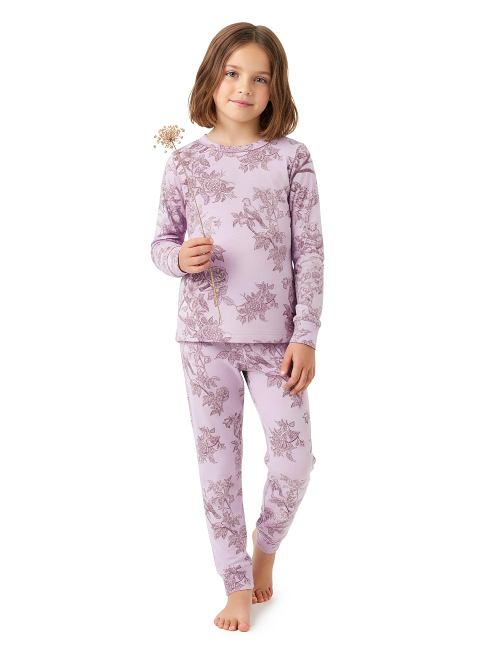 PATPAT Toddler Pajama Set with Premium Soft Wool & Tencel Blend, Snug Fit Pjs Temp-Balancing Sleeper for Kids Baby Boy Girl