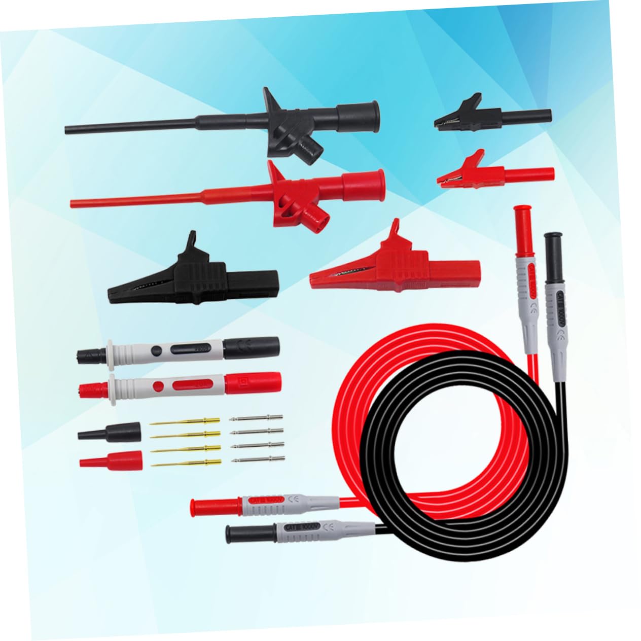 OUNONA Test Kit Multimeter Leads Alligator Clips Electric Probe Kit Compatible