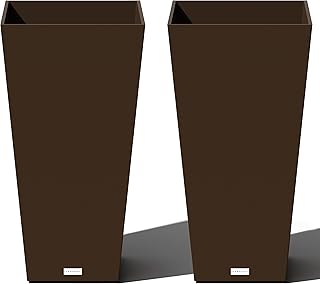 Veradek V-Resin Taper Tall Planter (30 inch - 2 Pack, Espresso)