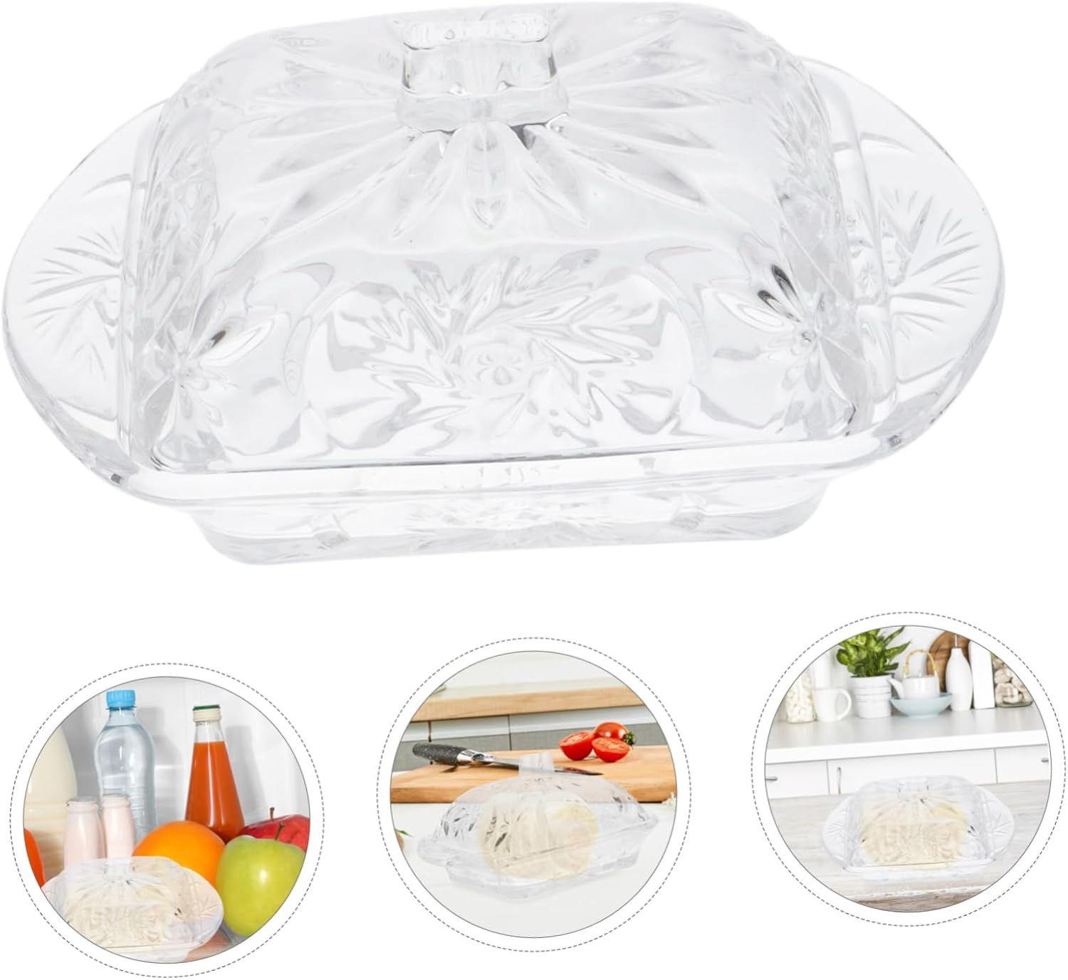 Butter Holder Storage Container with Lid Vintage Style Butter Dish for Refrigerator for Cheese Desserts and Snacks and Easy to Clean Design