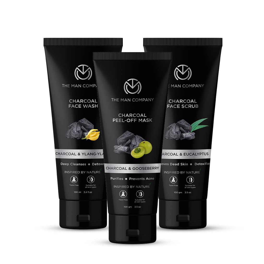 Face Cleanser Kit (Charcoal Peel Off+ Charcoal face wash + Charcoal Scrub) - Pack of 3