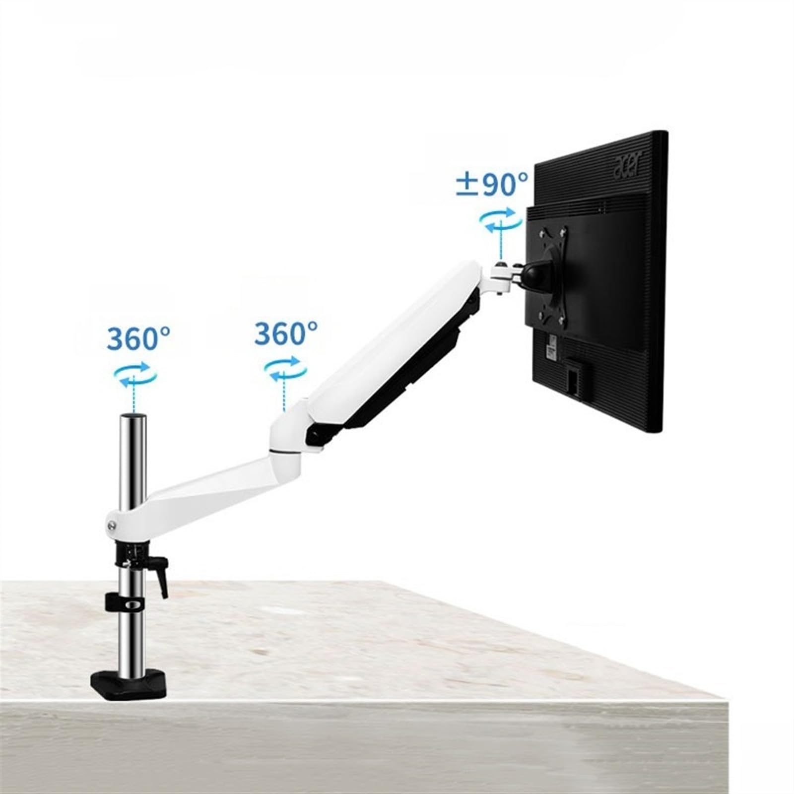 Single Monitor Mount, Adjustable Monitor Arm Desk Mount, Full Motion Monitor Arm with C-clamp And Cable Management, Fits 15"-32" Screen, Holds 17.6lb(200mm)