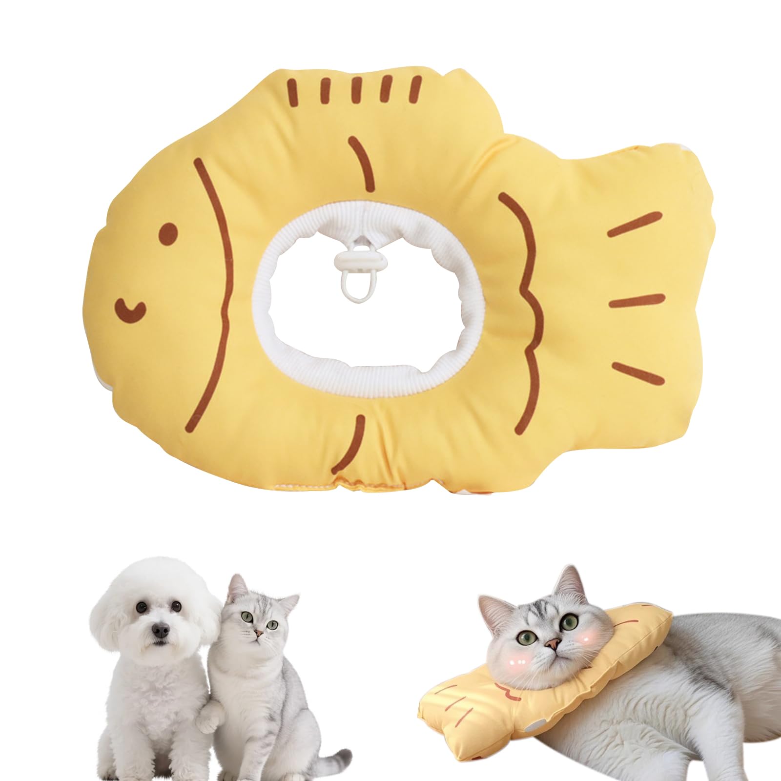 BSITSSS Cat Cone Collar, Fish Soft Cats Cone, Adjustable Cats Recovery Collar, Cat Donut Collarto Prevent Licking Biting, CatCone Collar Soft Anti Lick for Pet Medical for Rehabilitation
