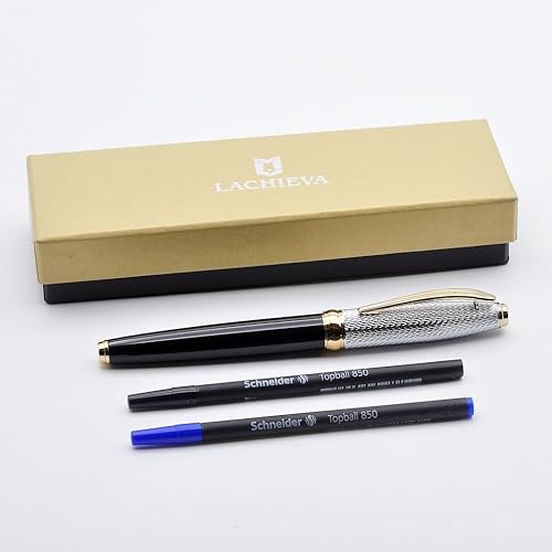 Miniatura 2 de Elegante bolígrafo de metal con repuesto Schneider TOP 850 de Alemania, bonito regalo para hombre (color negrodorado)