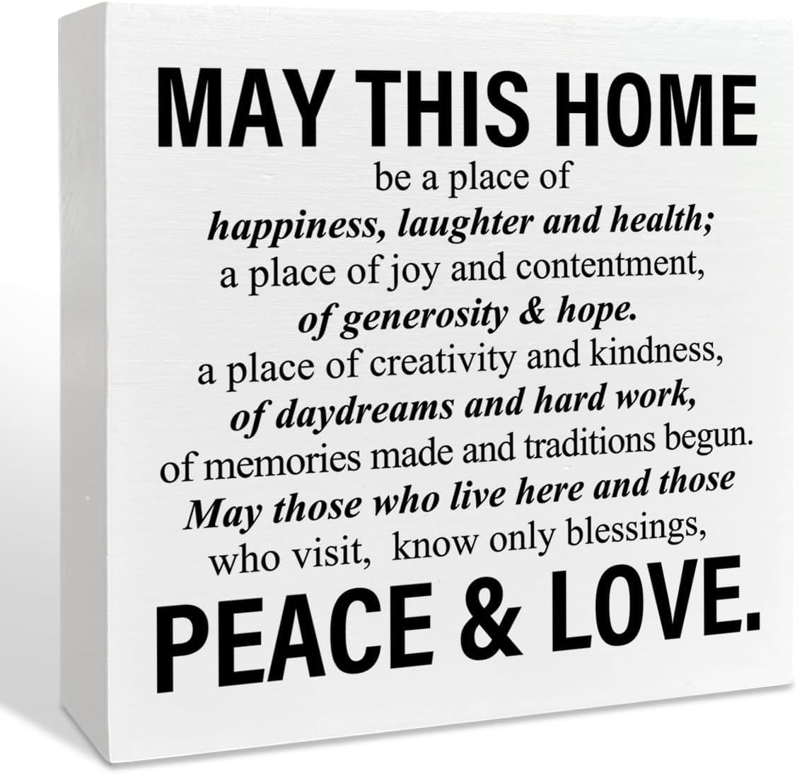 May This Home Box Sign 5x5 Inch Wooden Farmhouse Decor