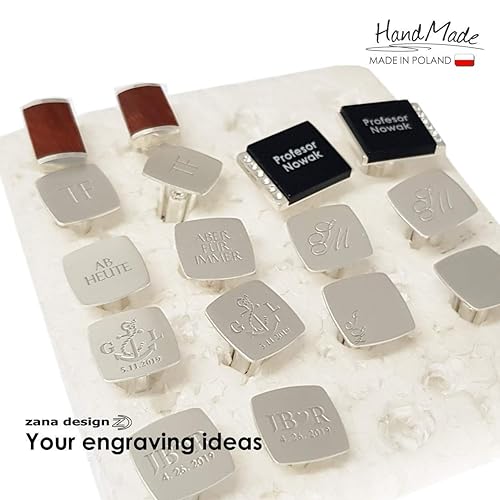 Miniatura 8 de Sterling silver cufflinks Monogrammed cufflinks Mens birthday gift Wedding Groomsmen, Gift Message, Box, Handmade