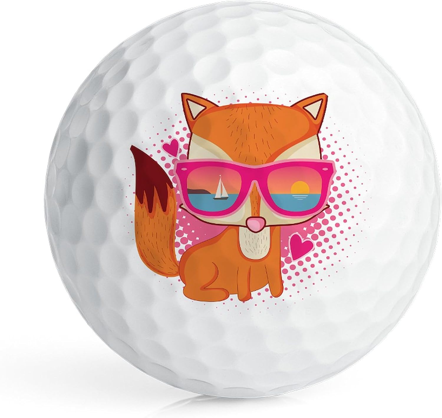 CafePress Cute Girl Fox Sunglasses Novelty Golf Balls (Pk of 6)