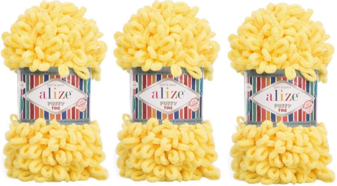 Alize Puffy Fine Micro Polyester Soft Yarn Hand Knitting Woven Yarn, 300g, 48yd (113)