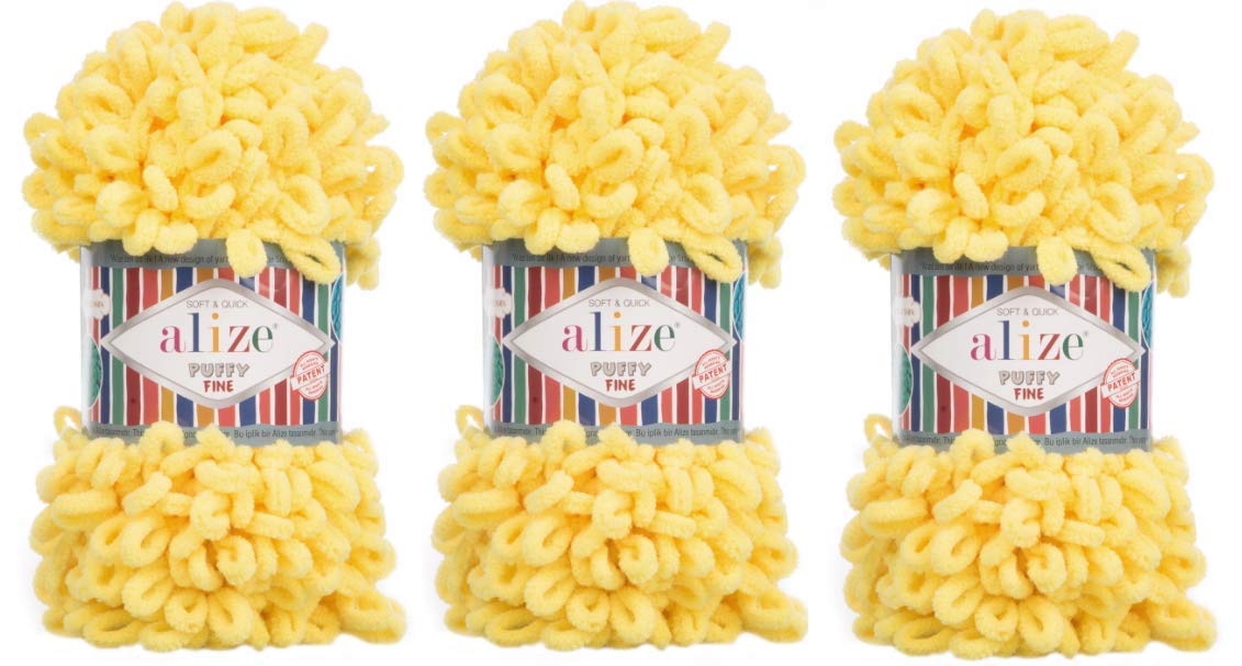 Puffy Fine Micro Polyester Soft Yarn Hand Knitting Woven Yarn, 300g, 48yd (113)