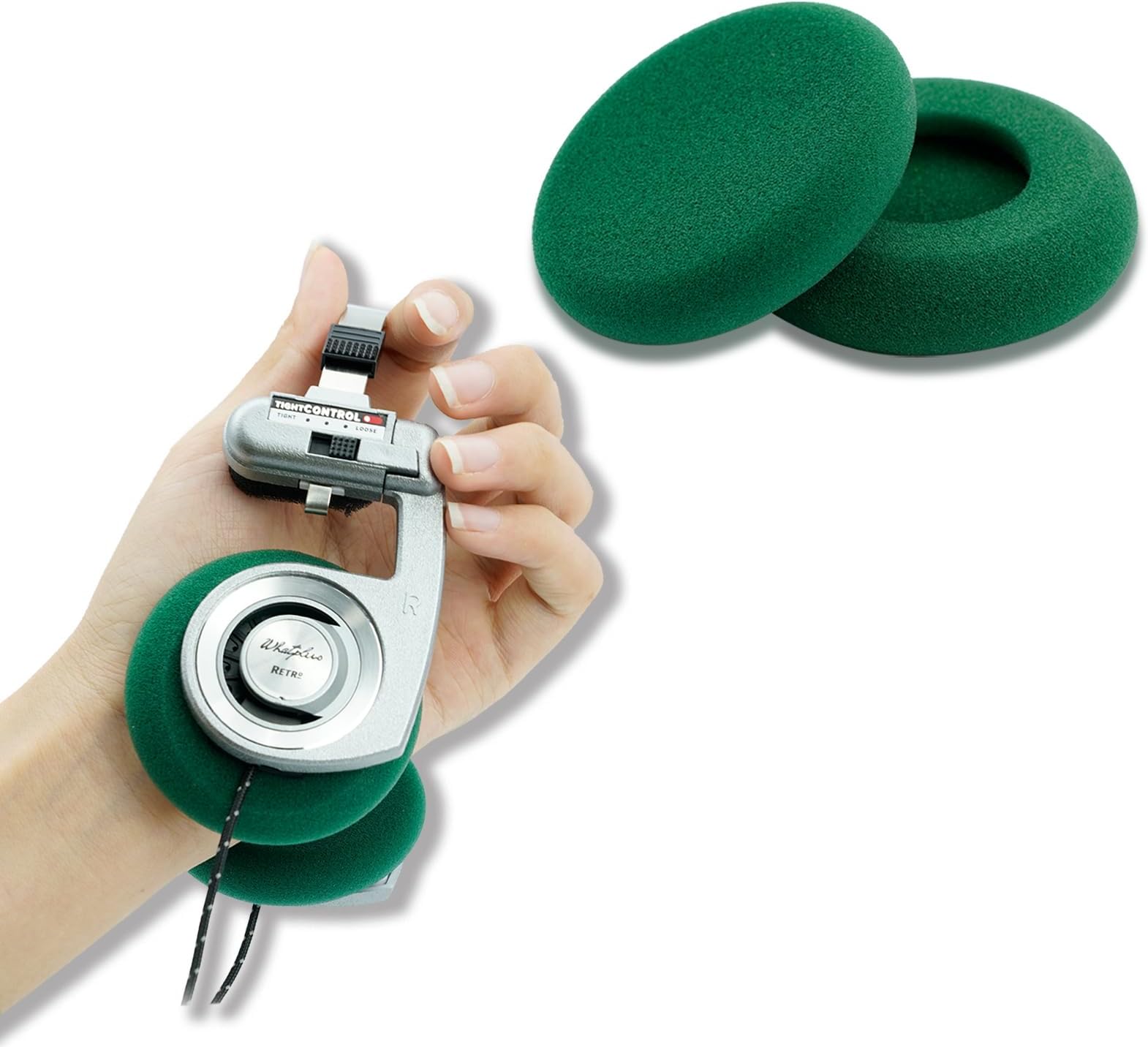 GVOEARS Replacement Cushion Earpads for Koss Portapro Headphones 1 Pair (Green)