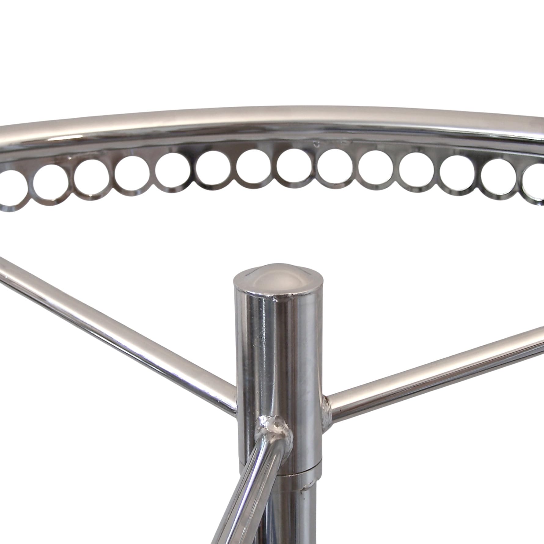 GERSO Ringständer für Kleidung auf Rollen höhenverstellbar Durchmesser = 75 cm Pulverbeschichtung weiss Ring verchromt