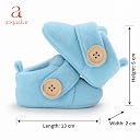 angaakar Newborn Baby Booties | Soft & Breathable Cotton Footwear for Baby Boys & Girls | Skin-Friendly, Comfortable Booties for 3–12 Months (Sky Blue) gallery image