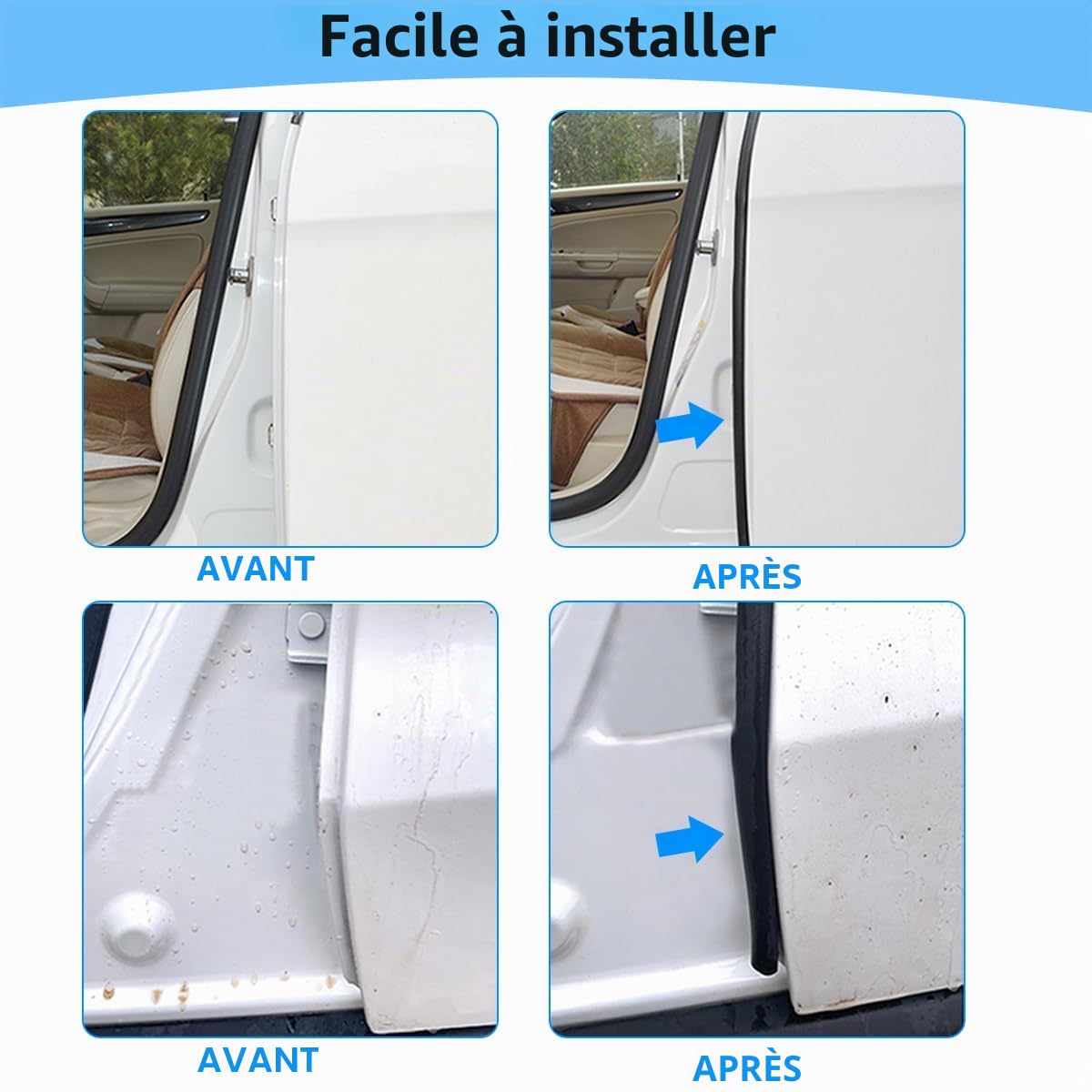 Joint de porte de voiture - En caoutchouc - Protection contre les intempéries - Pour voitures, bateaux, camping-cars, camions et applications domestiques (6m)