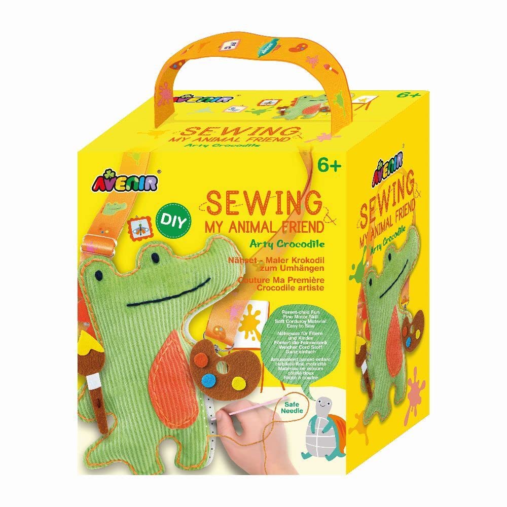 Avenir 6301817 DIY Sewing Kit, Sewing Crocodile, Neck Animal, Craft Kit for Children, Creative Kit, from 6 Years