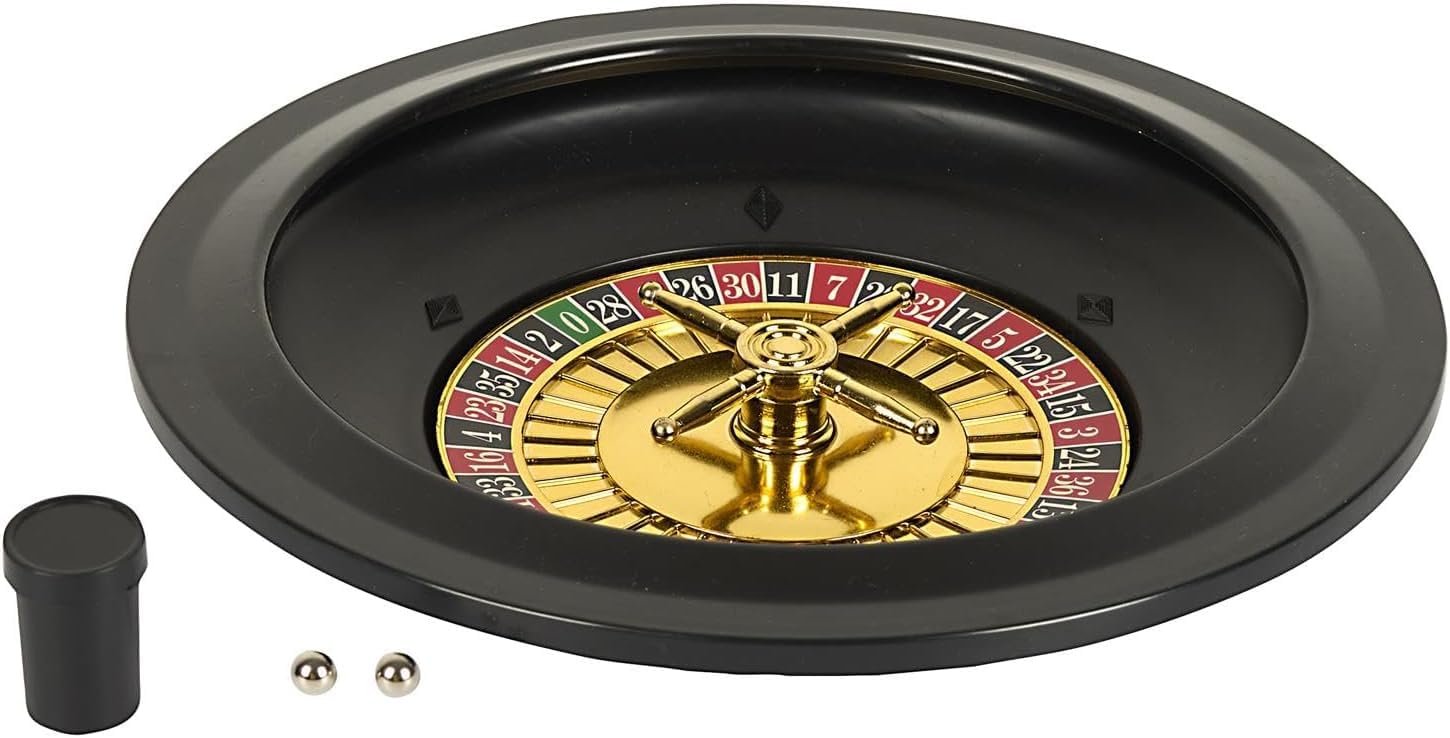 Gioco Roulette da Tavolo grande 40cm Tappeto casino 80x30 con Carte 60 Fiches Gioco per Adulti Set Completo per Giocare a Casa o in Festa