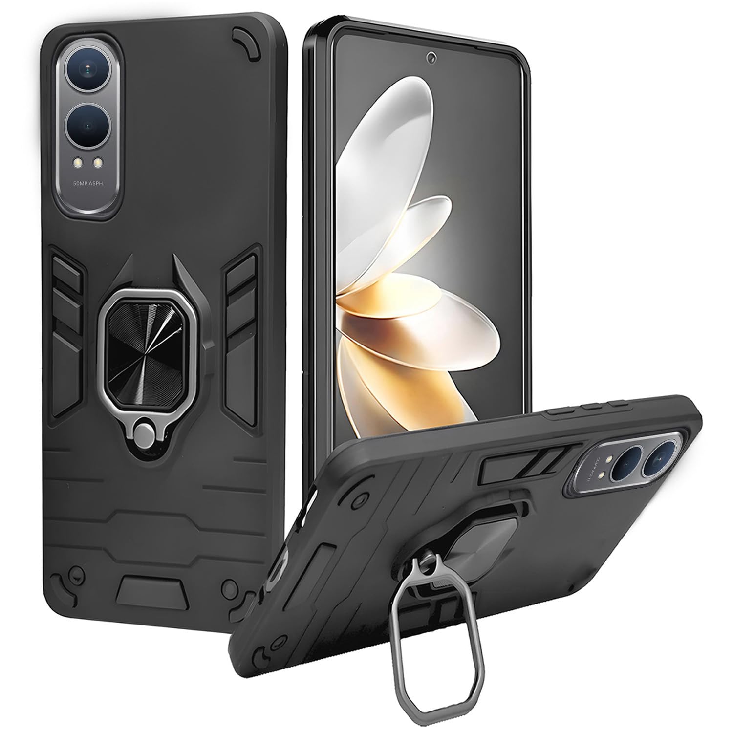 A rtistque Armor Back Case Cover for OnePlus Nord CE 4 Lite 5G | Stylish Ring Holder & Inbuilt Stand | Shockproof TPU Protective Design | 360 Degree OnePlus Nord CE4 Lite 5G Back Cover - Black (B0D9891C7R) Amazon Price History, Amazon Price Tracker
