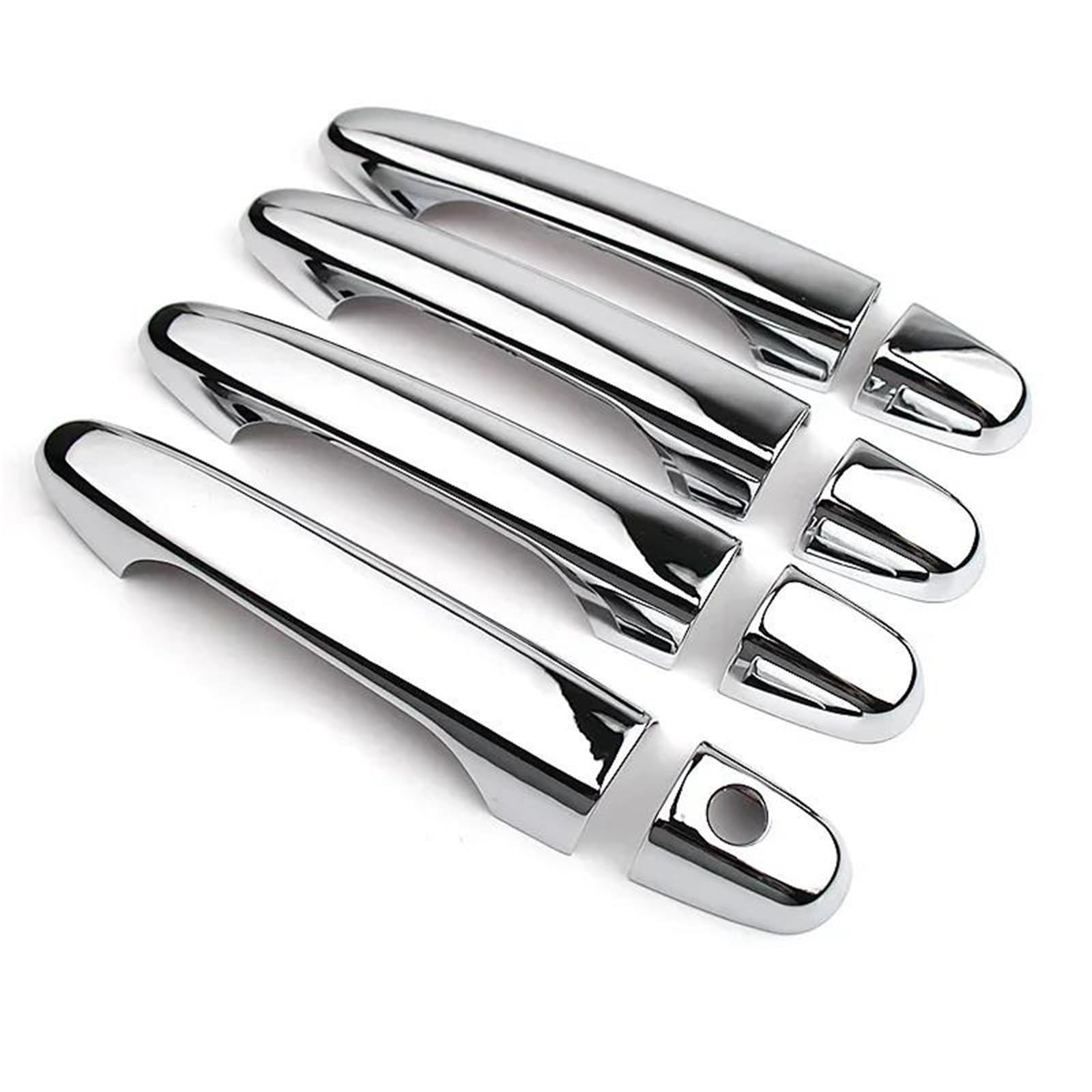 NMJLQW Exterior Decoration for CR-V 2012 2013 2014 2015 2016 Gloss Black Chrome Car Door Handle Covers Bowl Decor Trim Styling Accessories(Silver 0 Button)