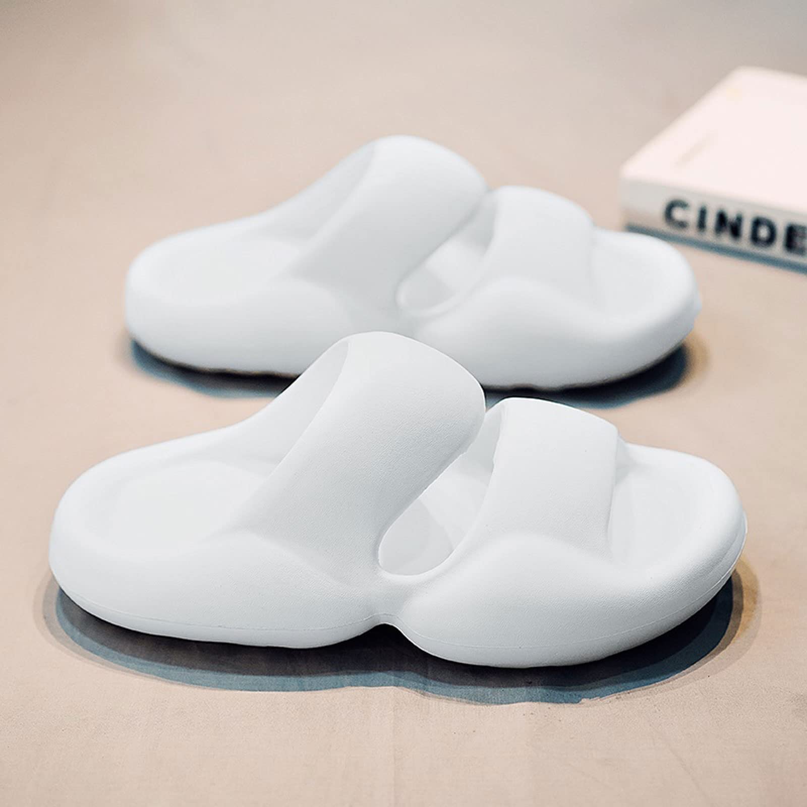 RXZCHH Sandalias para Hombre Zapatillas de Playa para Hombre de Verano Sandalias de para Mujer Zapatos de Plataforma Antideslizantes para Interiores y Exteriores para el hogar (Beige, 44-45)