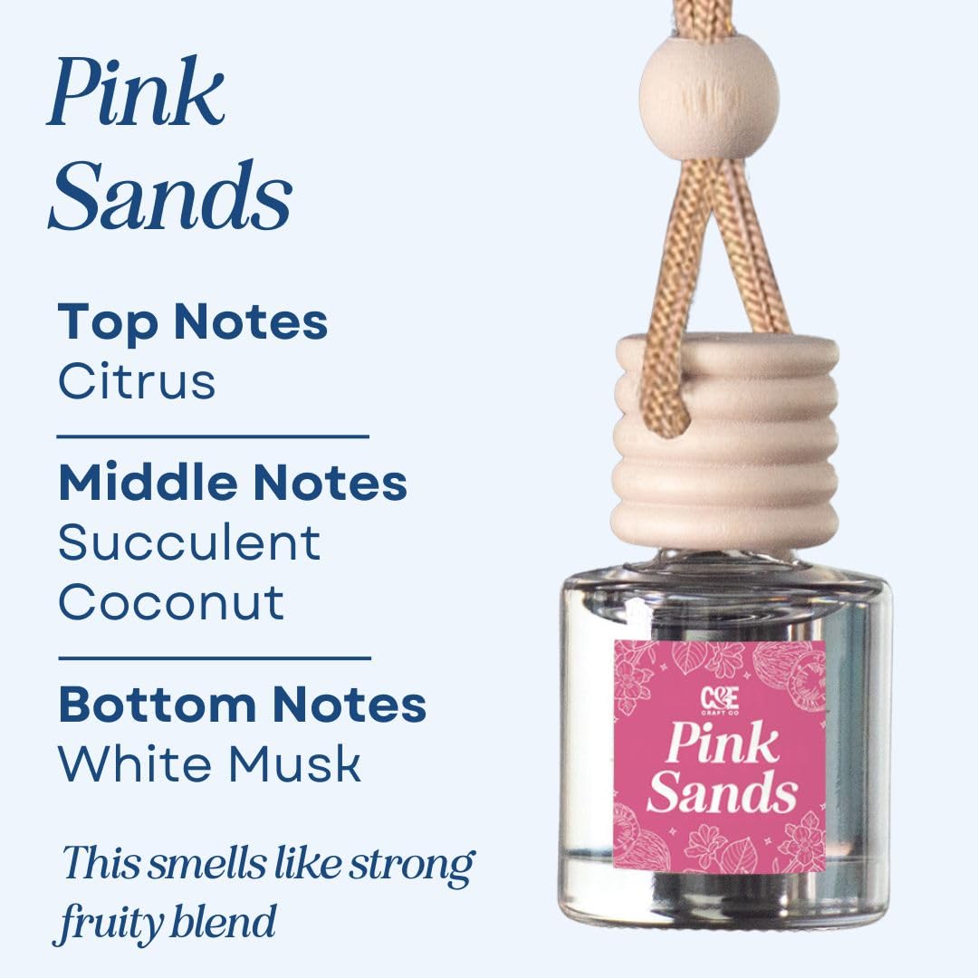CANDE Craft Auto Luft Hängende Duftöl Diffuser, Auto Lufterfrischer Diffusor für ätherische Öle, Düfte Duft Aromatherapie Automobile Diffusor, Langlebig (Pink Sands)