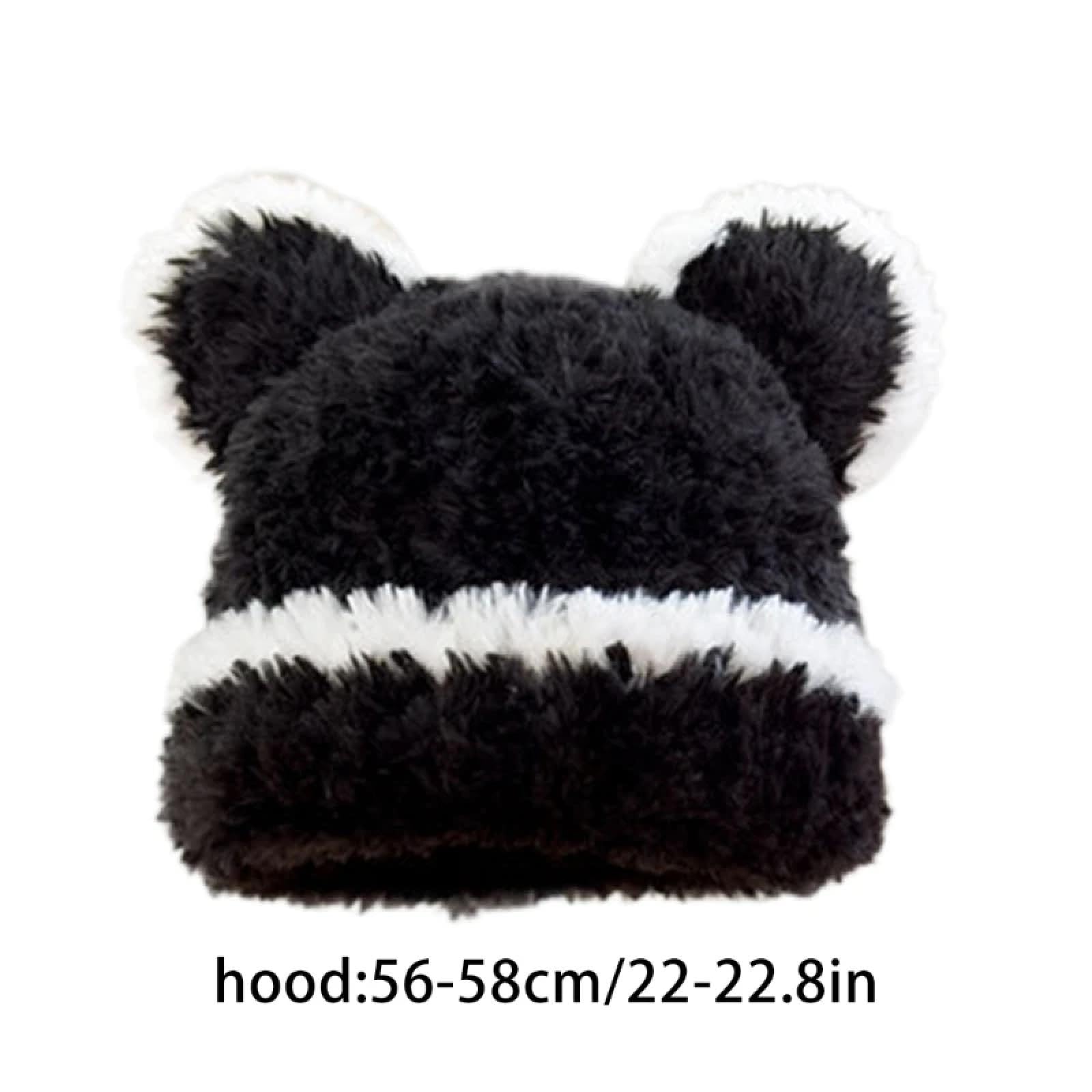 Gorros De Punto para Sombrero Tejido Beanie Sombrero De Oso Orejas Gorro De Invierno para Niñas