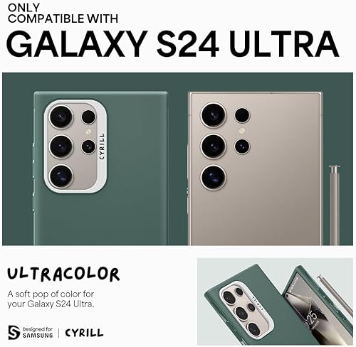 Miniatura 2 de CYRILL UltraColor - Funda compatible con Samsung Galaxy S24 Ultra (2024), color verde, mate, antihuellas, antihuellas, funda protectora delgada con
