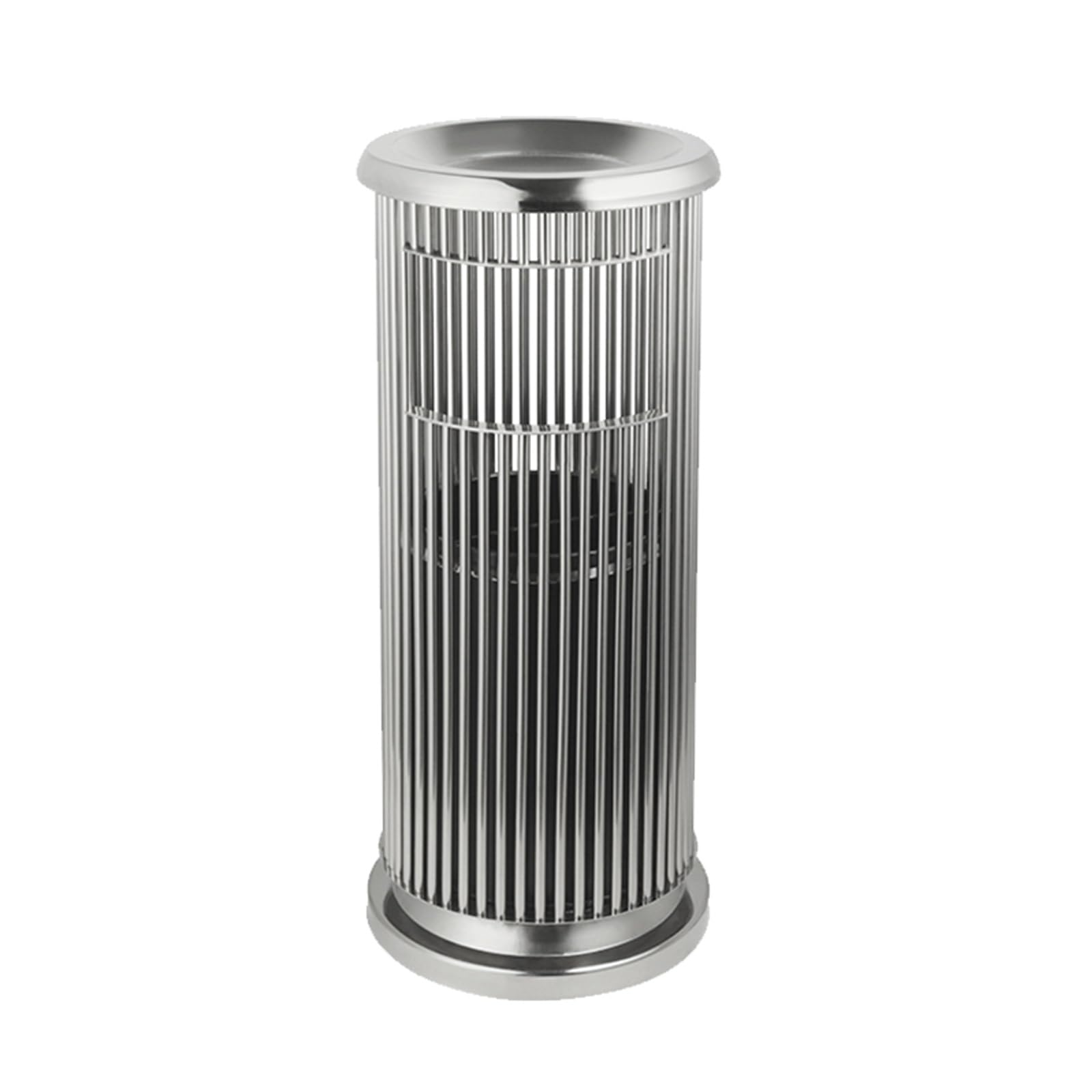 Cubo de basura para exteriores con cenicero de acero y tapa para patio