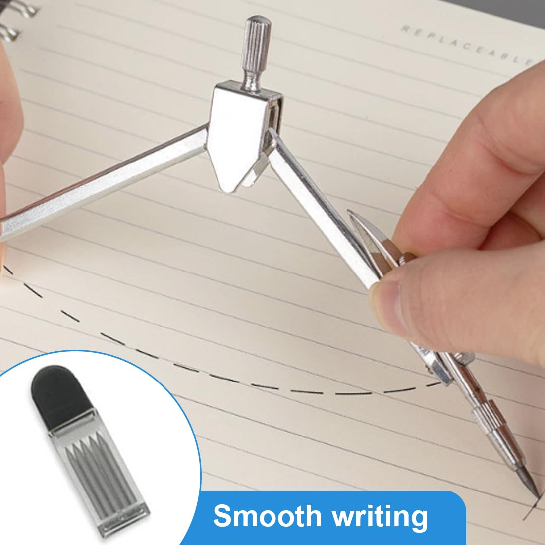 Set 80 Mine Per Compasso 2B + 2 Temperini - Ricariche Grafite 2mm Per Disegno Tecnico - Foto 7