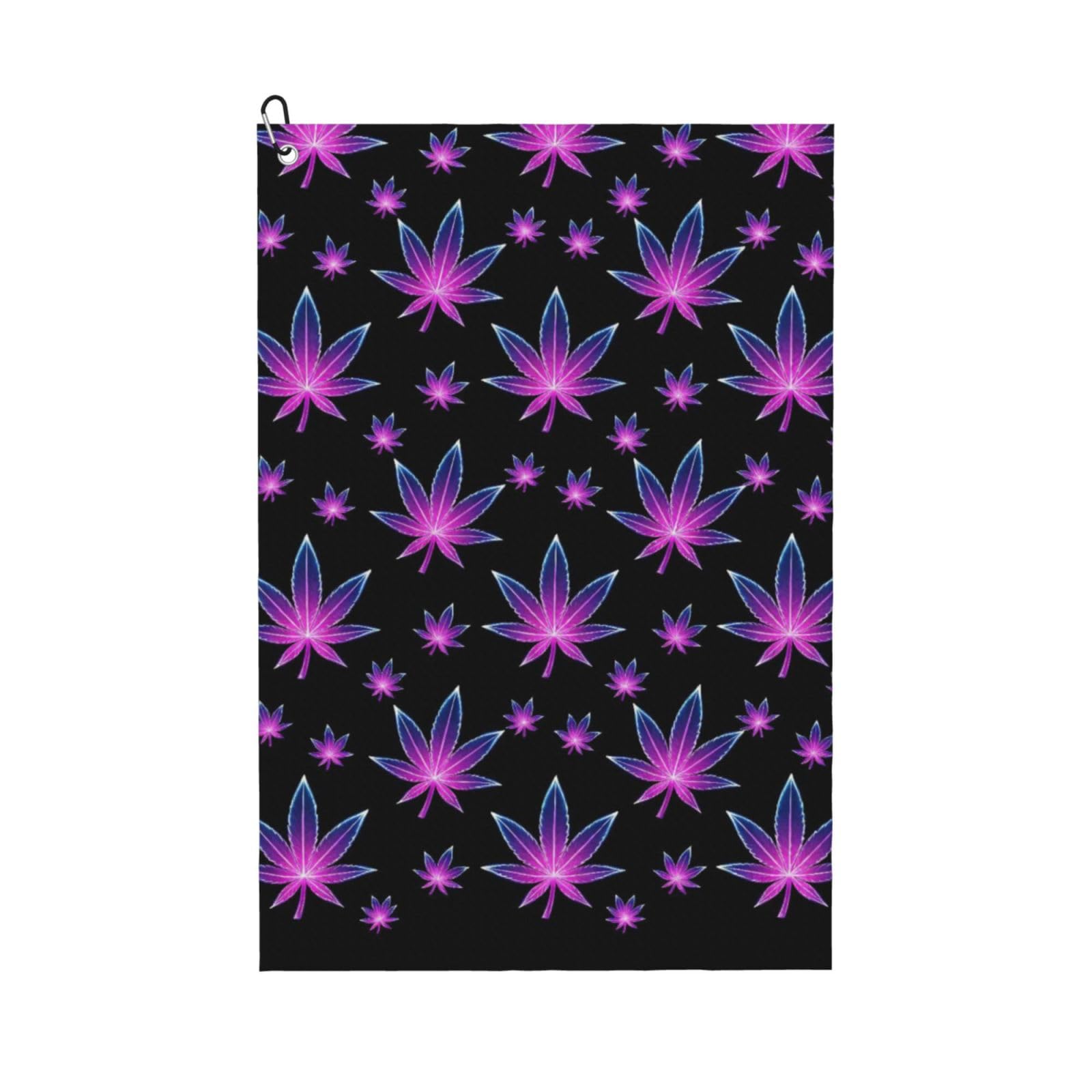 BSDFGSDD Trippy Dark Purple Weedleaf Leaves Golf Towel 24 x 16 inches