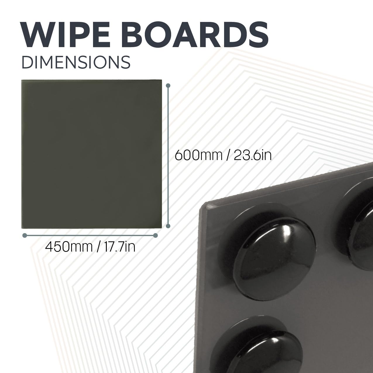 Tablero de Toallita de Vidrio Magnético Magniplan Para Oficina, Sala de Reuniones, Aula, Oficina en Casa, Sala de Juegos Y Dormitorio - 600mm x 450mm - Gris