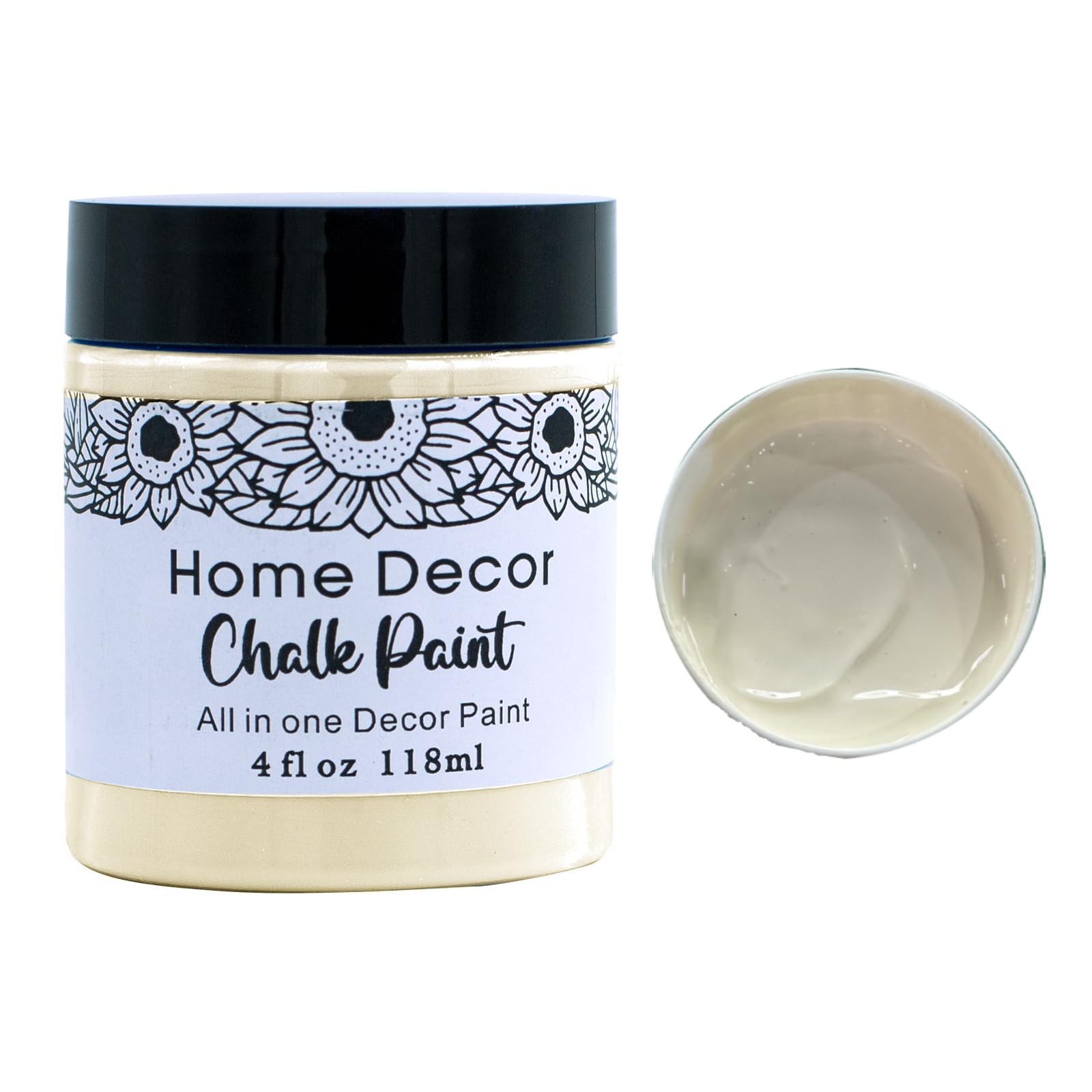 DGAGA 4OZ Cream Furniture Paint Cream Matte Finish Wood Cabinet Sea Blue Chalk Paste Odorless No Sanding DIY Home Decor Chalk Paint for Wooden Furniture, Crafts, Table, Chair