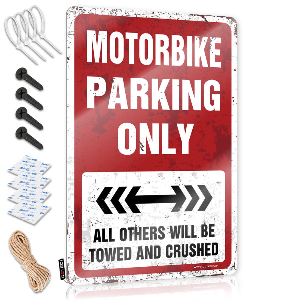 Teen Decor Fun Farmhouse Signs | Motorbike Parking Only Inappropriate For Drive Living Room(30X40CM)
