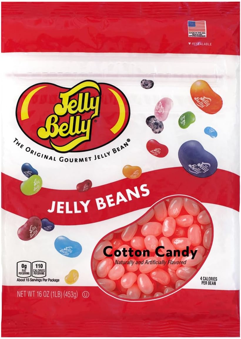 Cotton Candy Jelly Beans - 1 Pound (16 Ounces) Resealable Bag - Genuine, Official, Straight from the Source
