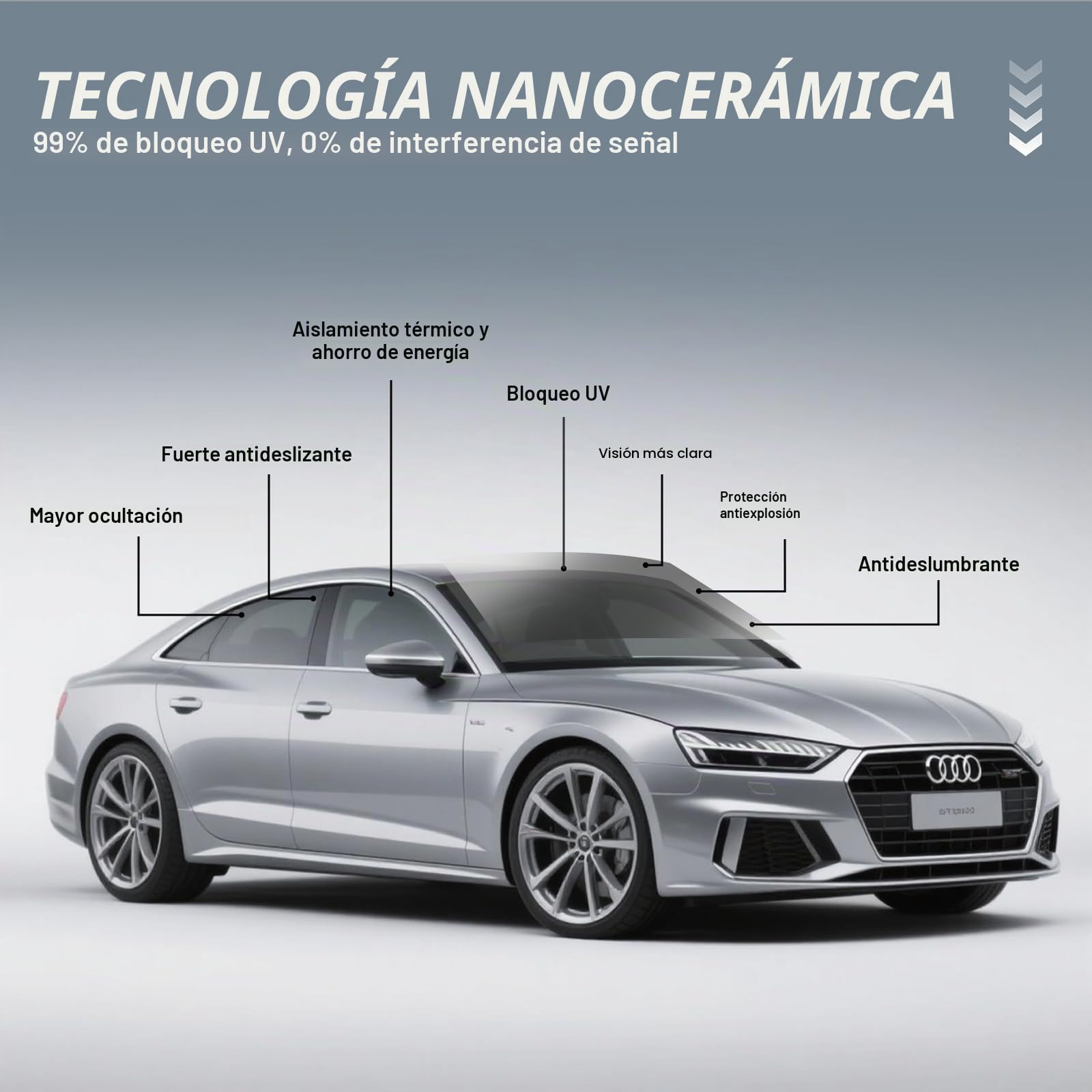 Lámina tintada universal para coche, 6 m x 50 cm, 15% VLT, nanorecubrimiento para protección UV, aislamiento térmico, protección contra explosiones, privacidad, para coches y camiones (negro