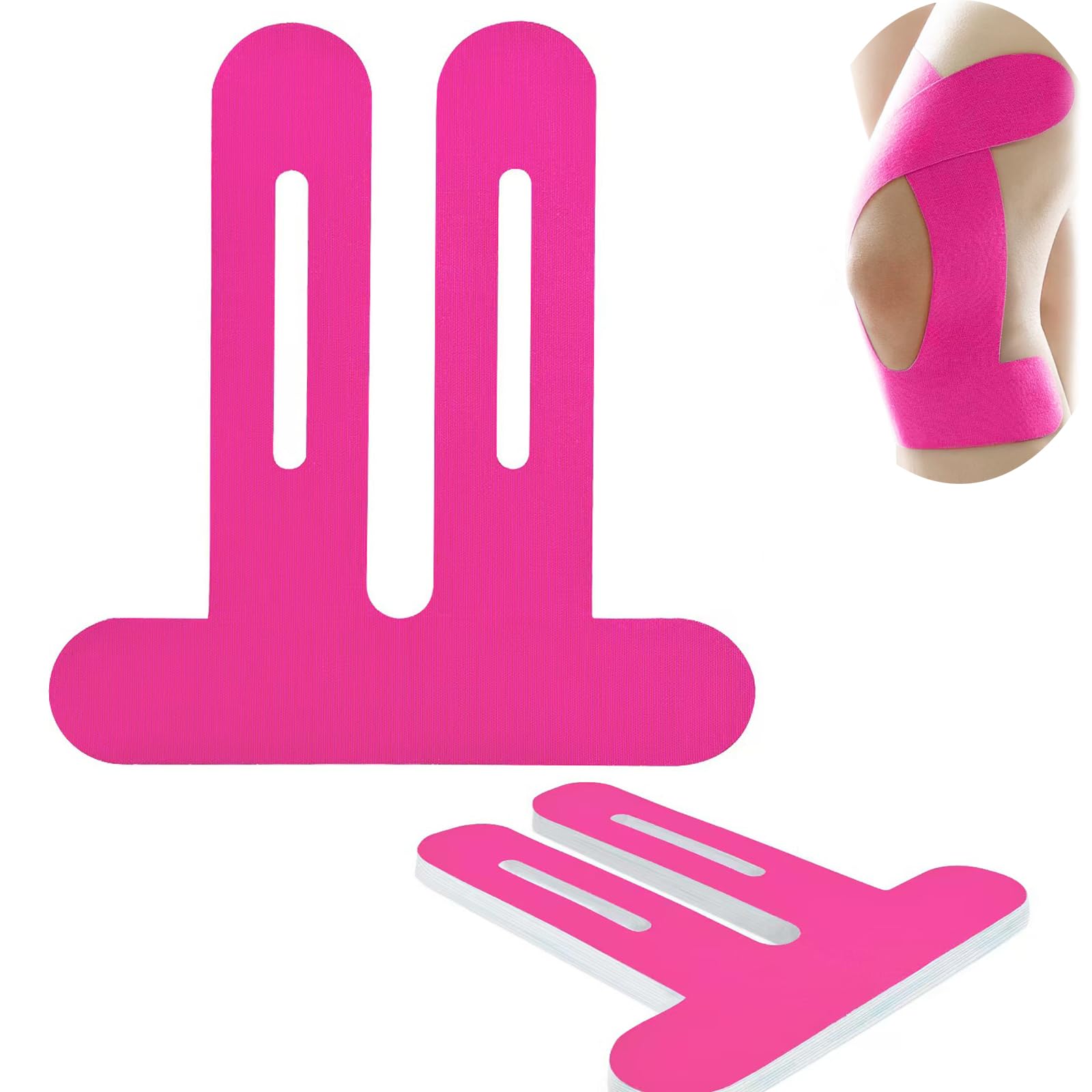 10 Stück knie tape vorgeschnitten,kinesiotapes knie hypoallergen,tape knie Wasserdicht,knie tape superelastisch/stark haftend, 1 Stück schützt das Knie für 4/7 Tage bei allen Sportarten (Rosa)