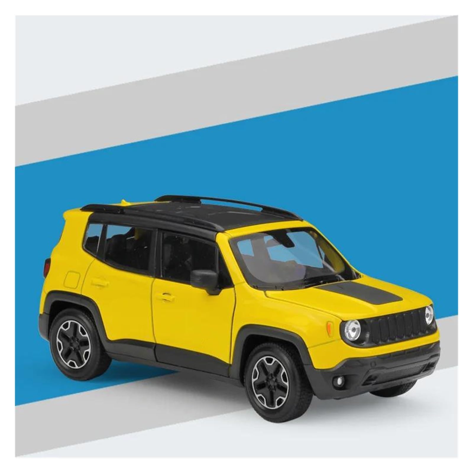 Modellino Diecast Modellismo da Collezione Auto 1:24 Per Renegade Per Trailhawk Modellino In Lega Di Metallo Pressofuso Per Auto(Giallo)