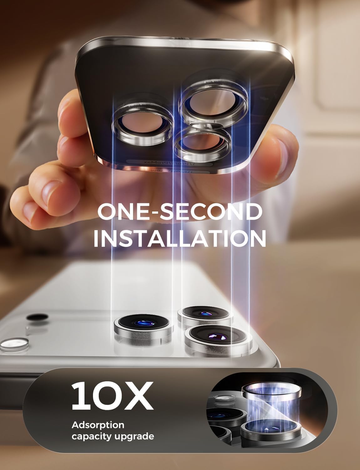 OpenTech® Premium Camera Lens Protector Compatible For iPhone 17/16 /16 Plus (Black) – 9H Tempered Glass, Military-Grade Anti-Scratch, Case-Friendly, Easy Install Frame — Amazon image 5