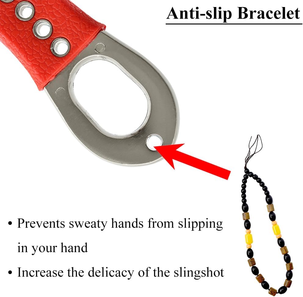 Piaoyu Alloy Laser Slingshots for Adults with Slingshot Bands, Hunting Slingshot Resortera Catapult, Attachable Anti-Slip Wrist Strap (Package1+Non-Slip bracele)